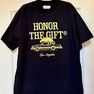 Honor The Gift Black Graphic Tee 100% Cotton Los Angeles Streetwear